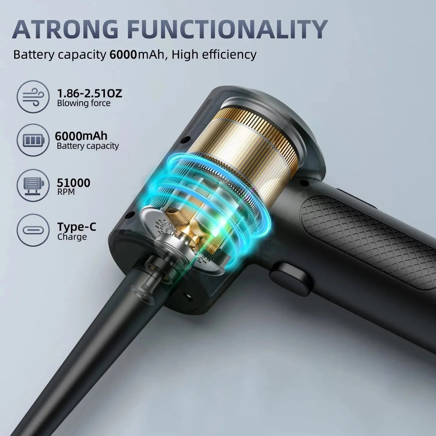 💨 Electric Compressed Air Duster – Cordless & Rechargeable