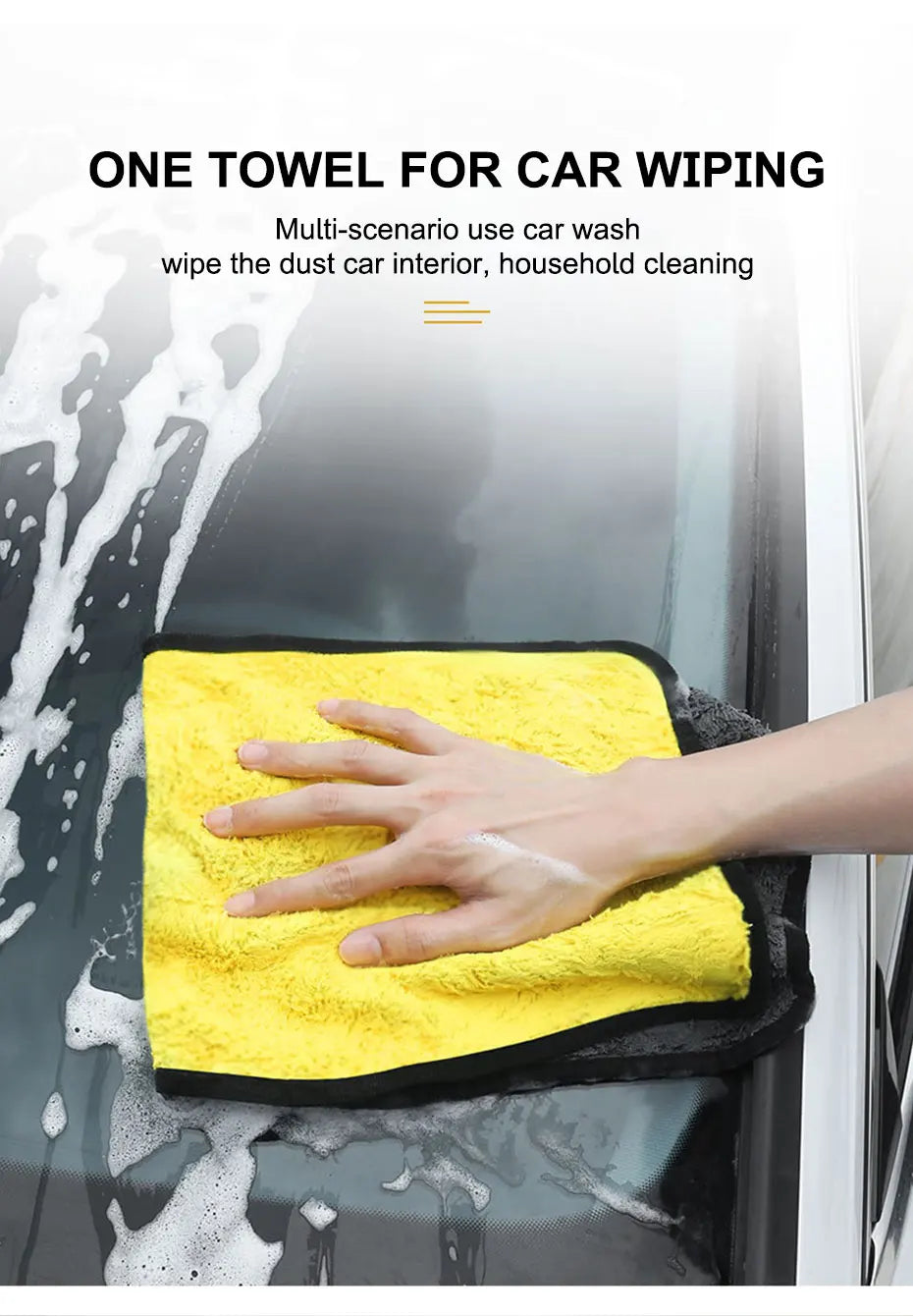 🚗 SEAMETAL Microfiber Car Wash Towel – Ultra Soft 400GSM