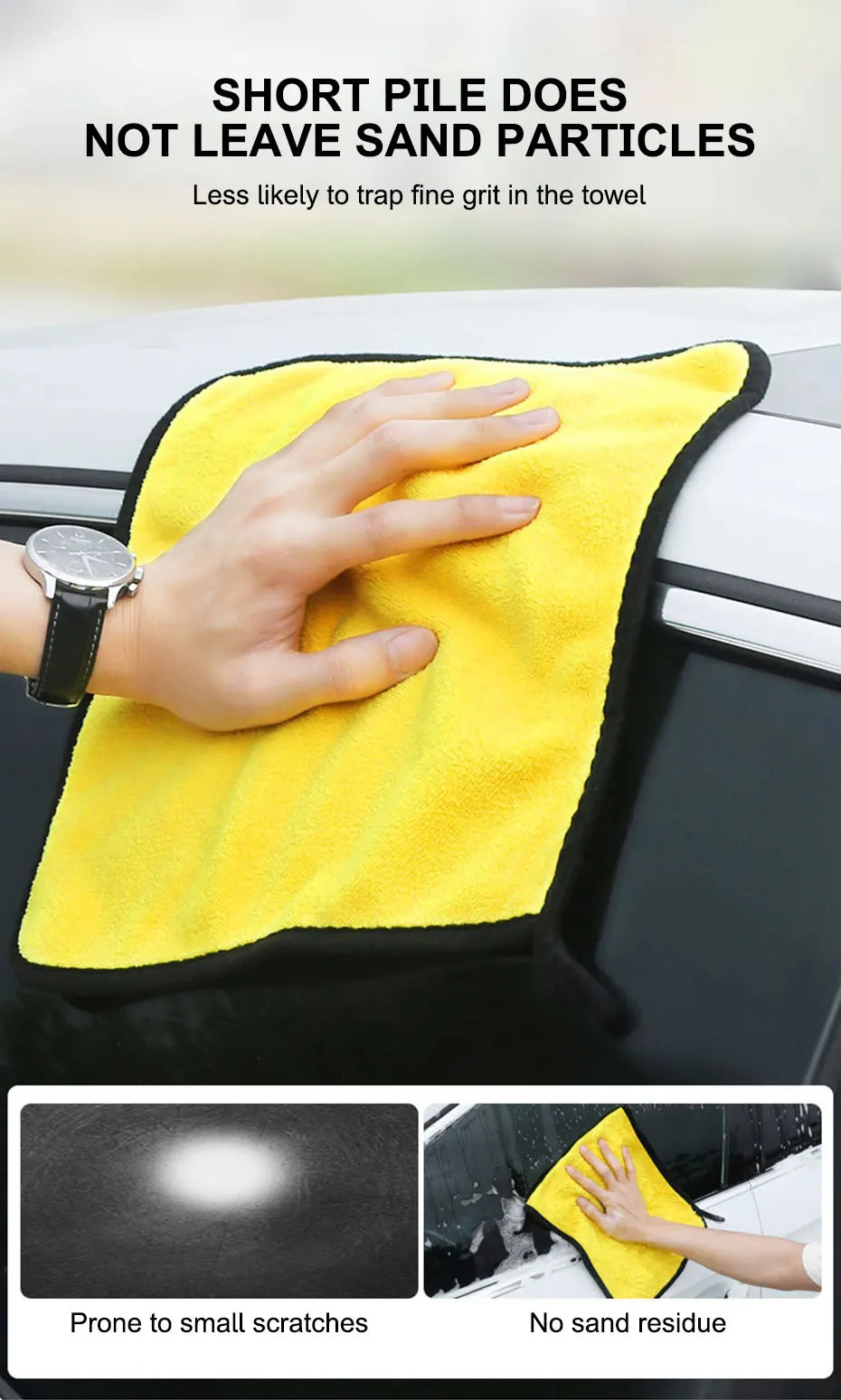 🚗 SEAMETAL Microfiber Car Wash Towel – Ultra Soft 400GSM