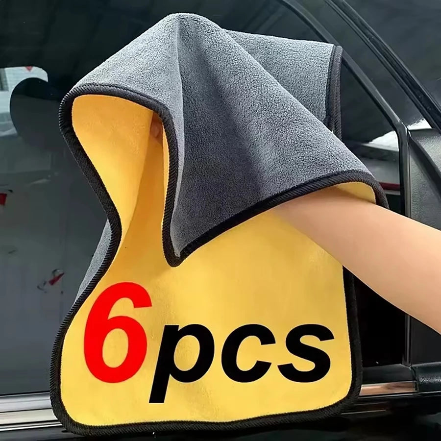 🚗 1/2/6pcs Microfiber Car Cleaning Towels