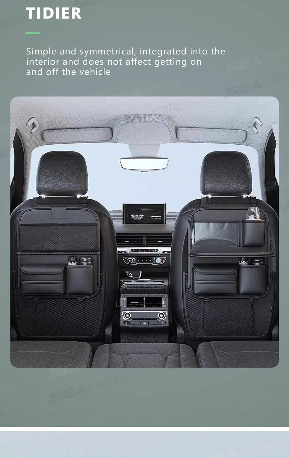 🚗 SEAMETAL Car Backseat Organizer with Tray
