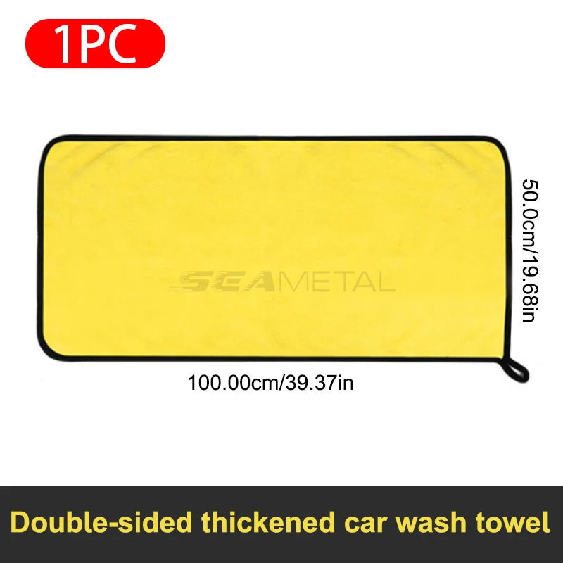 🚗 SEAMETAL Microfiber Car Wash Towel – Ultra Soft 400GSM