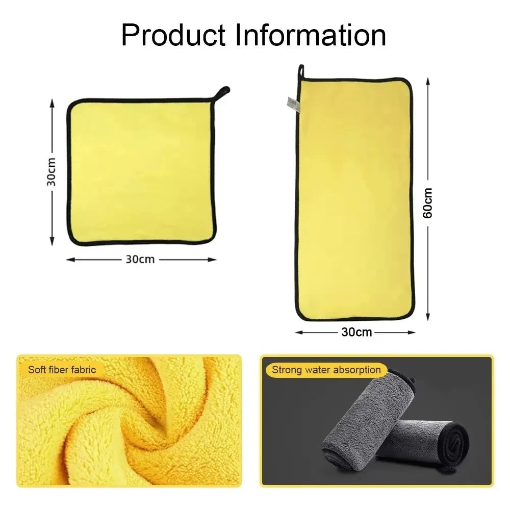 🚗 1/2/6pcs Microfiber Car Cleaning Towels