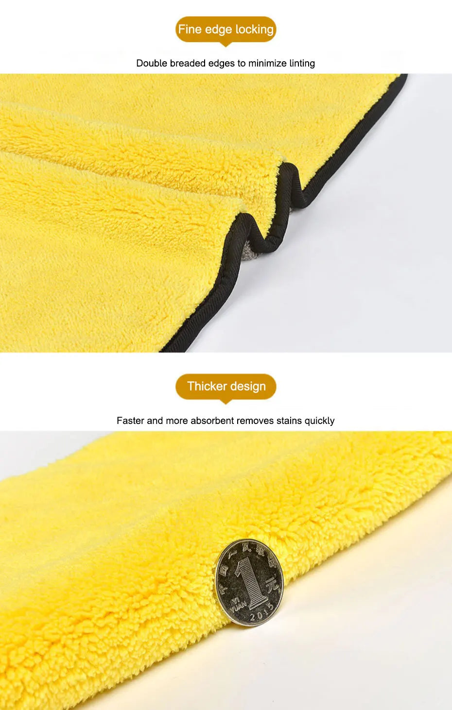 🚗 SEAMETAL Microfiber Car Wash Towel – Ultra Soft 400GSM