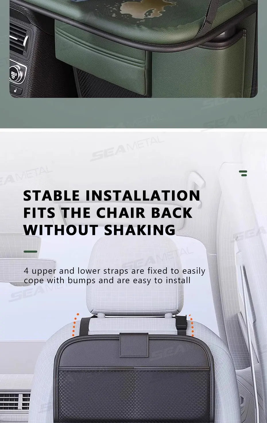 🚗 SEAMETAL Car Backseat Organizer with Tray
