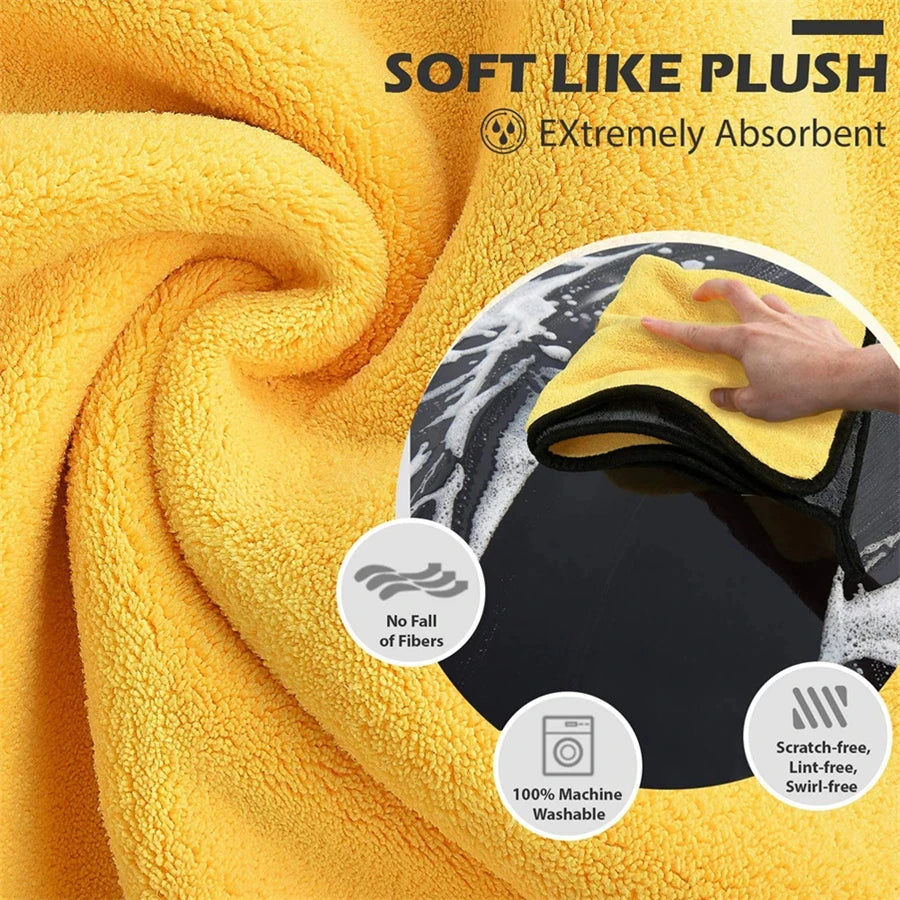 🚗 1/2/6pcs Microfiber Car Cleaning Towels