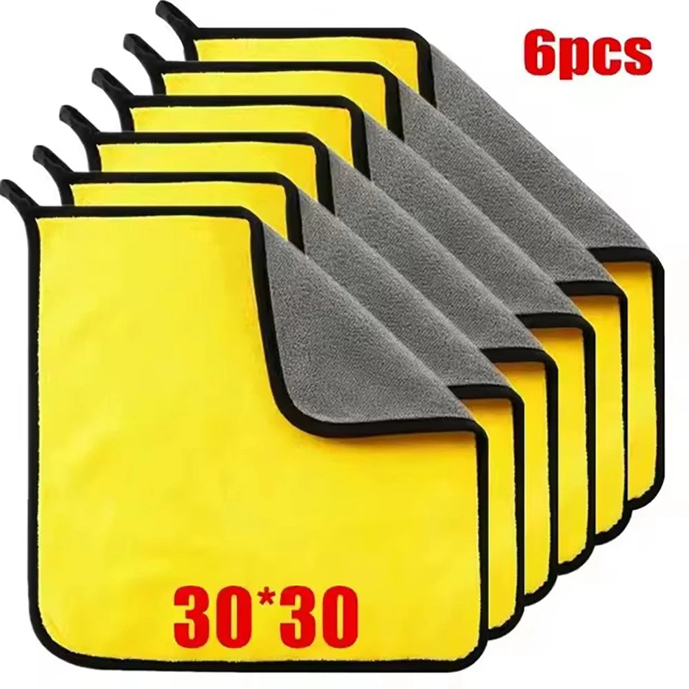 🚗 1/2/6pcs Microfiber Car Cleaning Towels