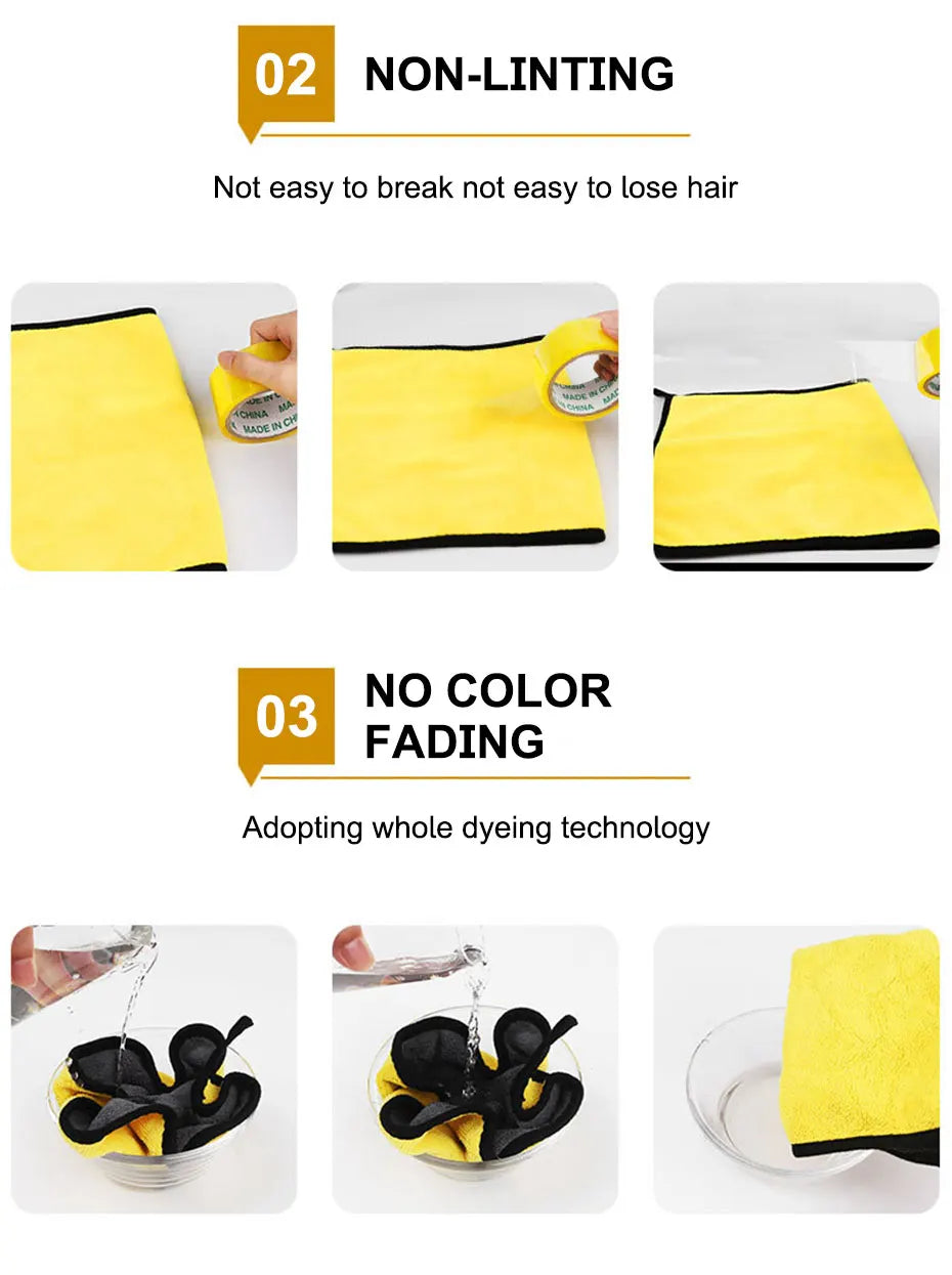 🚗 SEAMETAL Microfiber Car Wash Towel – Ultra Soft 400GSM