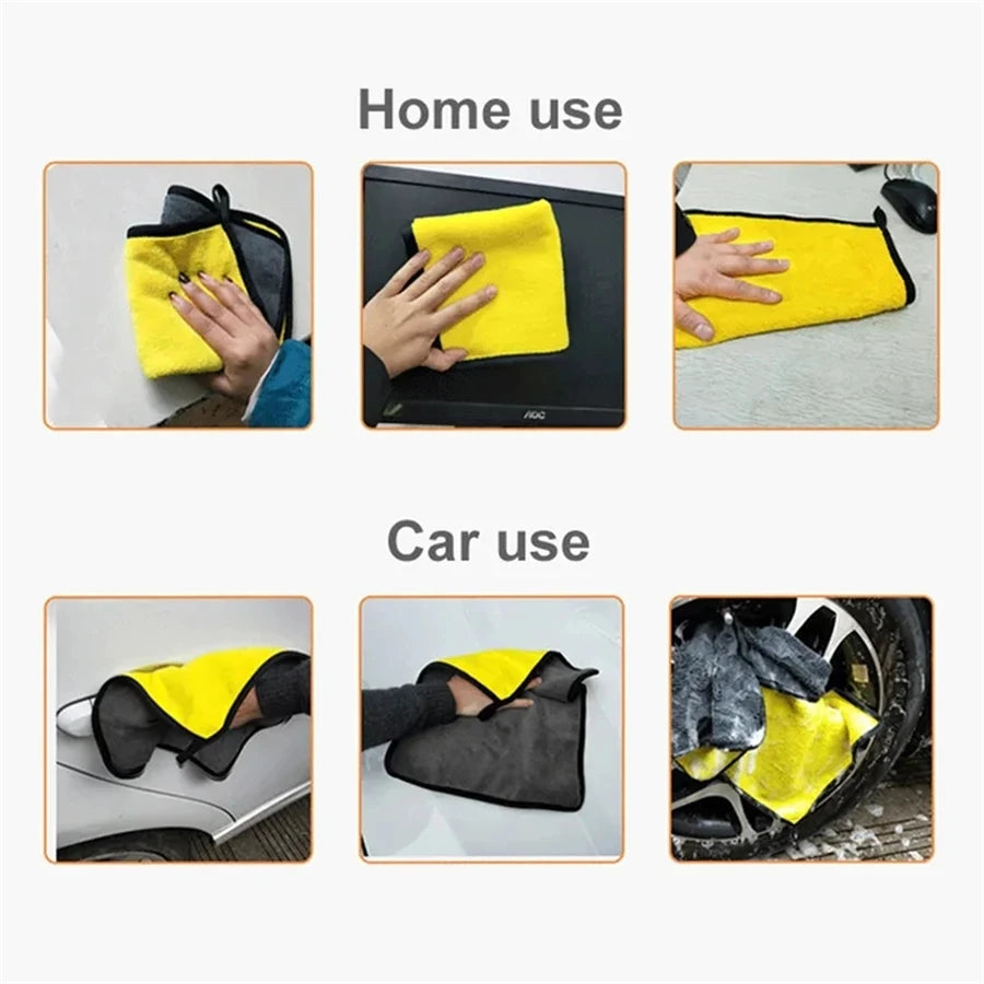 🚗 1/2/6pcs Microfiber Car Cleaning Towels