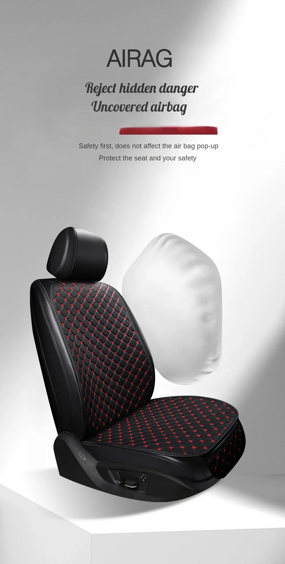 🚗 Kcimo Universal PU Leather Car Seat Cushion