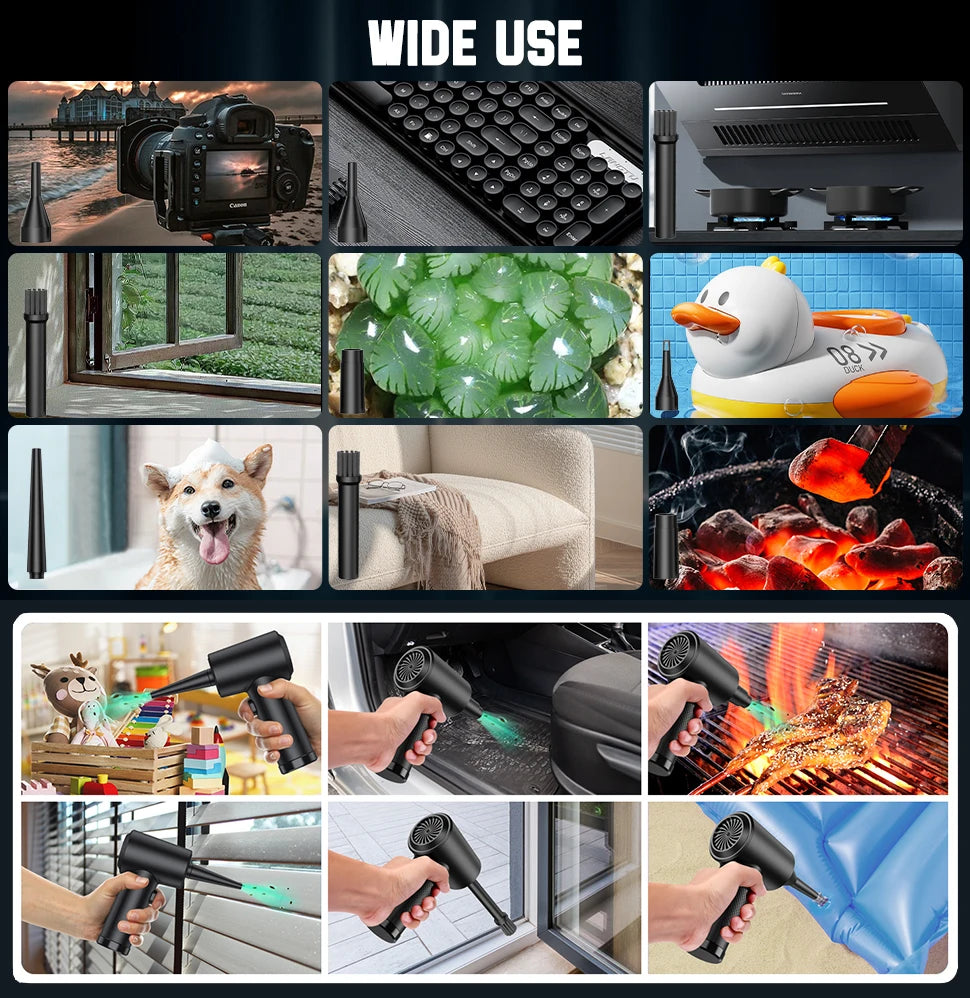 💨 Electric Compressed Air Duster – Cordless & Rechargeable