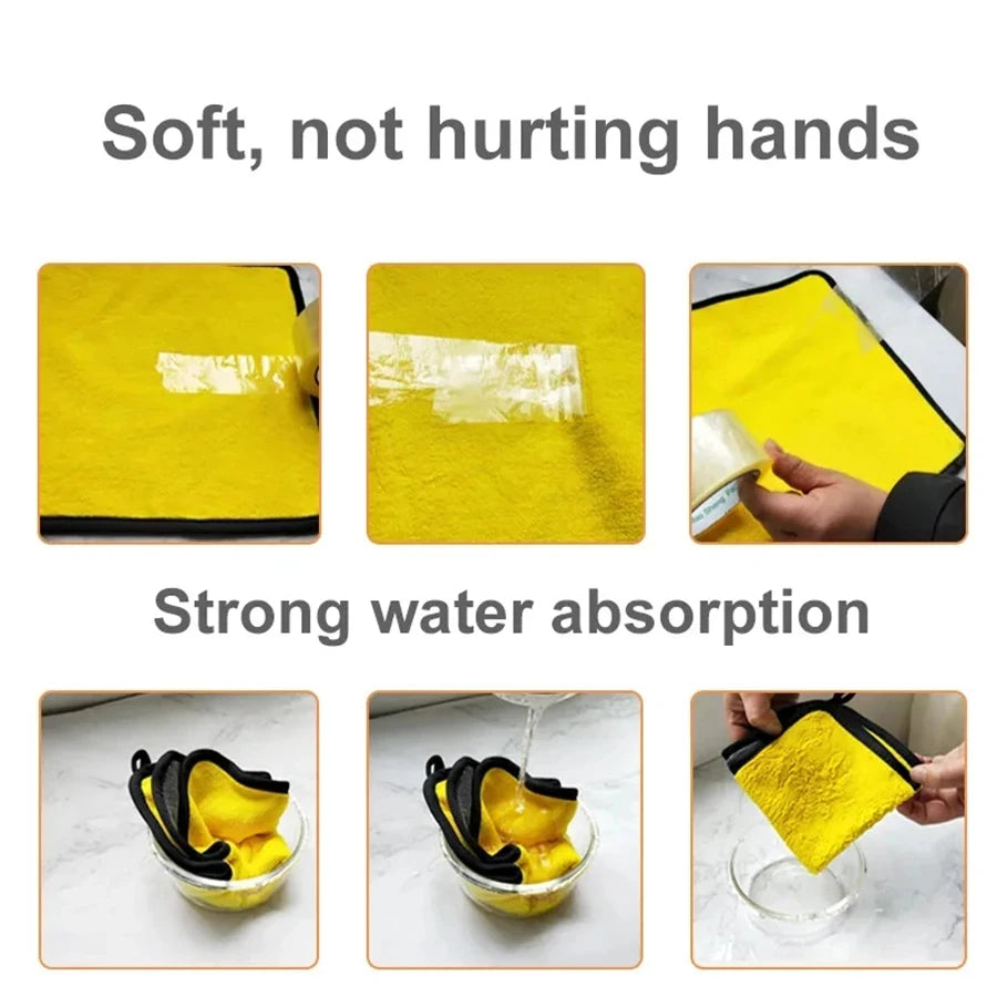 🚗 1/2/6pcs Microfiber Car Cleaning Towels