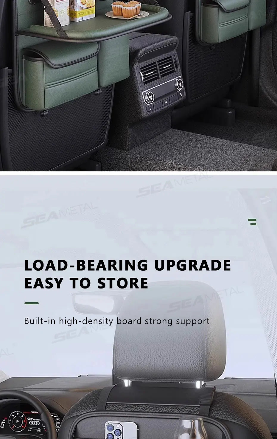 🚗 SEAMETAL Car Backseat Organizer with Tray
