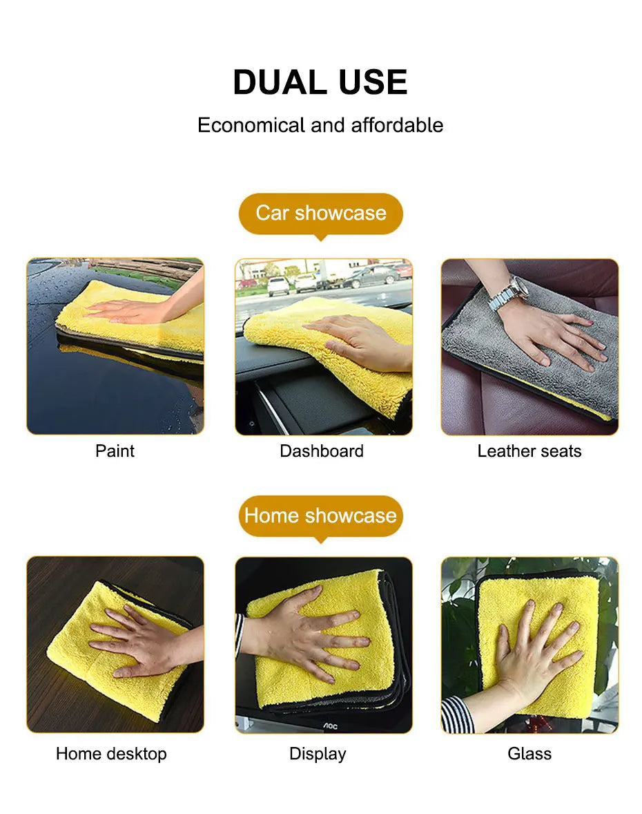 🚗 SEAMETAL Microfiber Car Wash Towel – Ultra Soft 400GSM