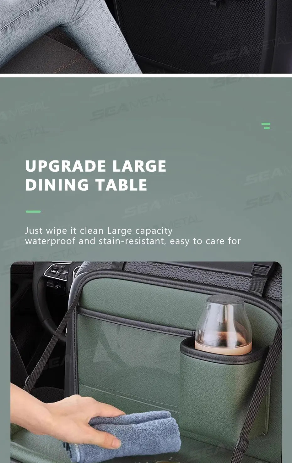🚗 SEAMETAL Car Backseat Organizer with Tray