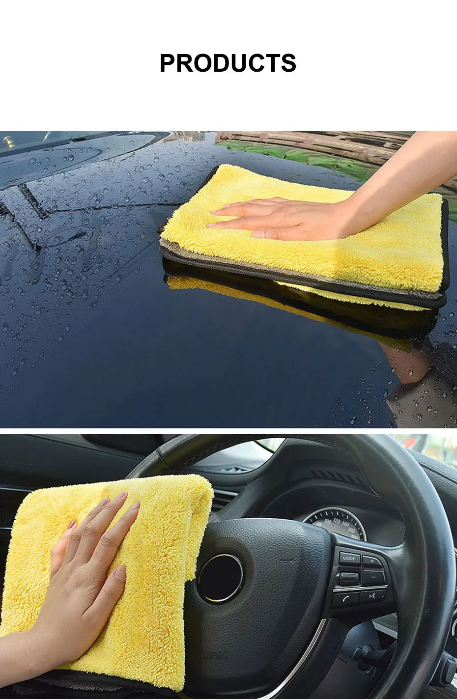 🚗 SEAMETAL Microfiber Car Wash Towel – Ultra Soft 400GSM