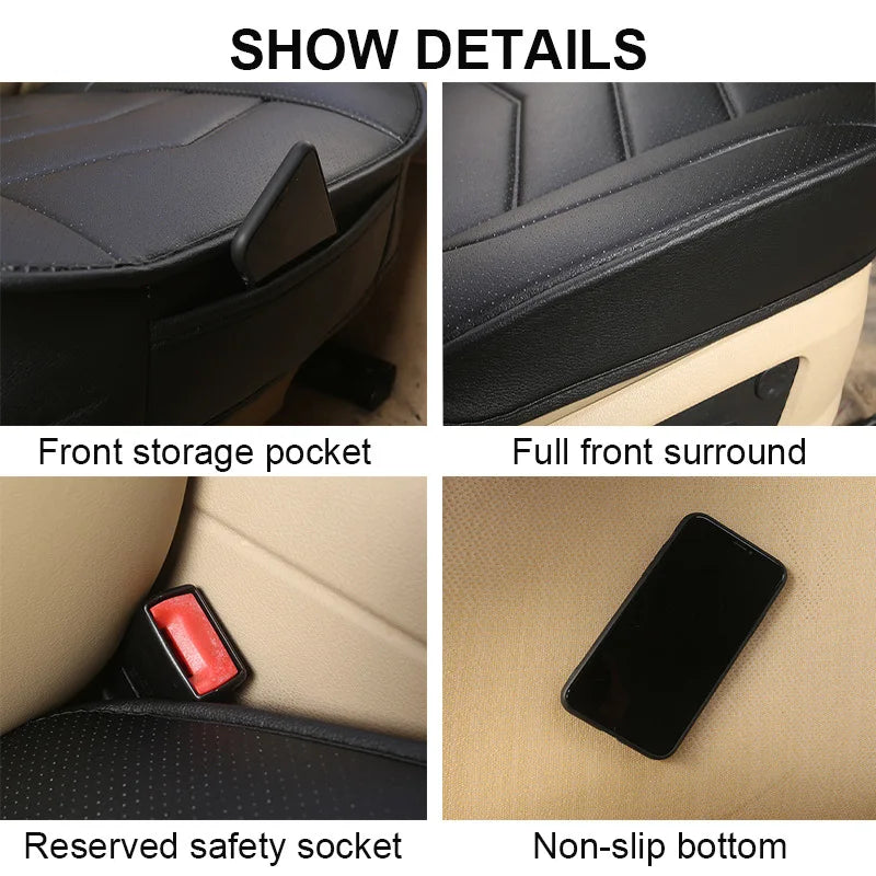 🚘 Leather Car Seat Cover – Breathable Cushion Mat